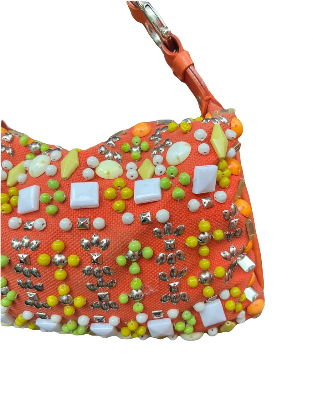 RARE Vintage Chloé by Phoebe Philo Orange Embellished Hobo Bag